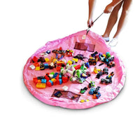 Doodle Nylon Toy Storage Bag and Play Mat with Drawstrings PINK