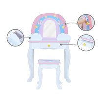 Fantasy Fields Vanity Set Dressing Table with Mirror Storage & Stool for Kids