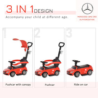 HOMCOM 3 in 1 Ride on Push Car for Toddlers Stroller Sliding Car Toy 1-3 Years