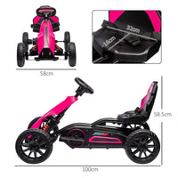 HOMCOM 12V Electric Go Kart with Forward Reversing 2 Speeds for 3-8 Yrs PINK