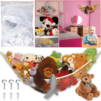 ShopHut Teddy Toy Hammock Large Mesh Net Keep Toddler Childs Bedroom Tidy Toy Organizer with Hooks