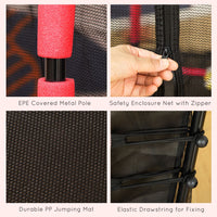 HOMCOM 5.2FT Kids Trampoline With Enclosure Indoor Outdoor for 3-10 Years Red