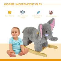 Ride on Elephant Rocker Children Rocking Horse Grey