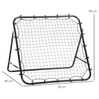 HOMCOM Rebounder Net Goal for Kids Adults Baseball Football Training Black