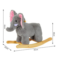 Ride on Elephant Rocker Children Rocking Horse Grey