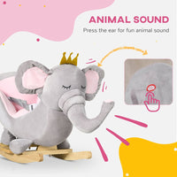 HOMCOM Baby Rocking Horse Elephant Rocking Chair Rocker Toy for 18-36 Months