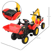 HOMCOM Pedal Powered Tractor Ride-On Car Moving Bucket Steering Wheel 3-6 Yrs
