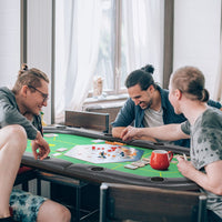 SPORTNOW Foldable Poker Mat 10-Player Table Top with Cup Holders Carry Bag