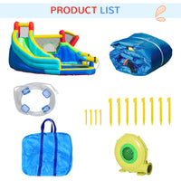 Outsunny 5 in 1 Kids Bouncy Castle with Slide Pool Inflatable House & Inflator