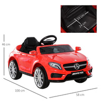 HOMCOM 6V Licensed Mercedes Benz Kids Ride On Car with Remote Light Music Red