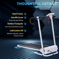 HOMCOM 1-10Km/h Folding Treadmill Home Running Fitness Machine Safety Stopper