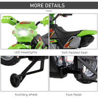 HOMCOM 6V Kids Electric Motorbike Motorcycle Ride On for 3-6 Years GREEN