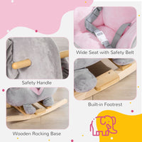 HOMCOM Baby Rocking Horse Elephant Rocking Chair Rocker Toy for 18-36 Months