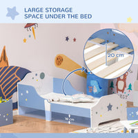 HOMCOM Kids Star Balloon Single Bed Frame Guardrails Slats Bedroom Furniture