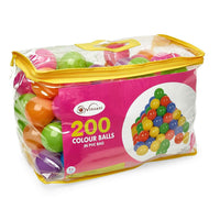 200 Soft Plastic Play Pit Balls Non Toxic & BPA Free Clear PVC Carry Bag