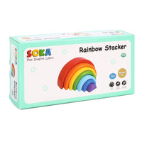 SOKA Wooden Rainbow Stacker Learning Toy Educational Blocks Puzzle 7PCS 3+ Years