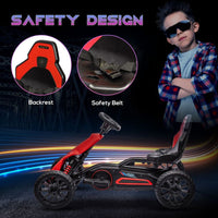 HOMCOM 12V Electric Go Kart with Forward Reversing 2 Speeds for 3-8 Yrs RED