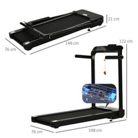 HOMCOM 1.85HP Foldable Electric Treadmill Fitness Safety Lock LED Screen Black