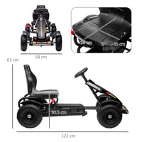 HOMCOM Children Pedal Go Kart with Adjustable Seat Inflatable Tyres BLACK
