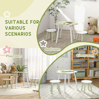 ZONEKIZ Kids Table and Chair Set Flower Design for Ages 2-5 Years Yellow