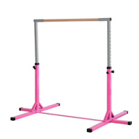 HOMCOM 95-145 Hcm Professional Gymnastics Horizontal Bar For Kids Home Gym Fitness PINK