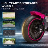 HOMCOM 6V Electric Motorbike with Training Wheels Toddler One-Button Start PINK