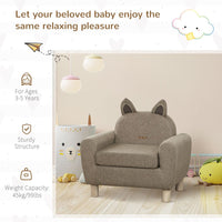 HOMCOM Kids Mini Sofa Toddler Chair Children Armchair for Bedroom Playroom Brown