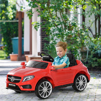HOMCOM 6V Licensed Mercedes Benz Kids Ride On Car with Remote Light Music Red