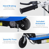 HOMCOM Kids Foldable Electric Powered Scooters 120W Toy Brake Kickstand Blue