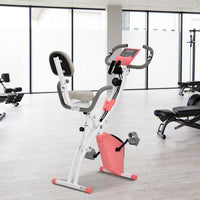 HOMCOM 2-In-1 Upright Exercise Bike 8-Level Adjustable with Pulse Sensor Pink