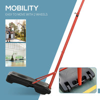 HOMCOM 200-250cm Adjustable Basketball Hoop Backboard with Wheels For Kids