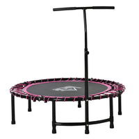 HOMCOM Trampoline Outdoor Bouncer Jumper Adjustable Handle Adult Kid Pink