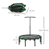 HOMCOM Foldable Trampoline Bouncer Jumper Adjust Handle for Adult Teens Green