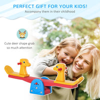 HOMCOM Kids Seesaw Safe Teeter Totter 2 Seats with Easy-Grip Handles