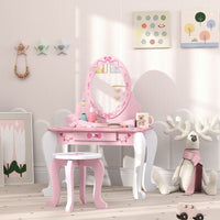 Kids' Ballet Print Vanity Set with Storage and Safety Features