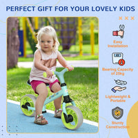 AIYAPLAY 8 inch Baby Balance Bike with Adjustable Seat Puncture-Free EVA Wheels GREEN