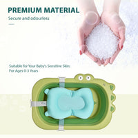 HOMCOM Baby Bath Tub for Toddler Foldable with Baby Cushion for 0-3 Years Green