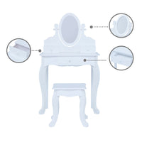 Fantasy Fields Kids Dressing Table Vanity Set Mirror & Stool White TD-12851B