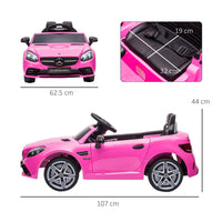 Mercedes Benz SLC 300 12V Kids Electric Ride On Car with Remote Control Music PINK