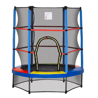 HOMCOM Kids Trampoline Mini Bouncer with Enclosure Net Age 3-6 Years
