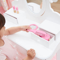 Fantasy Fields Kids Dressing Table Vanity Set Mirror & Stool White TD-12851B