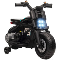 HOMCOM 6V Kids Electric Motorbike with Training Wheels for 3-5 Years Black