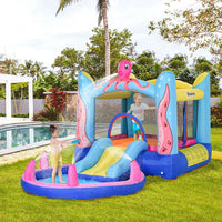 Outsunny Bouncy Castle Slide Water Pool Trampoline with Blower 3.6 x 1.75 x 1.8m