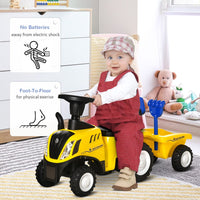 HOMCOM Ride On Tractor Toddler Walker Foot To Floor Slider 12-36 Months Yellow