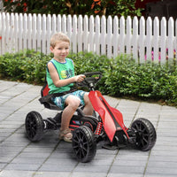 HOMCOM 12V Electric Go Kart with Forward Reversing 2 Speeds for 3-8 Yrs RED