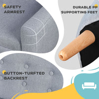 Kids Mini Sofa Children Armchair Seating Chair Bedroom Playroom Furniture Grey