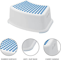 Child Foot Step Stool Anti-Slip Cover on Top For Children Practical Non-Slip Toilet Step for Toddlers Blue