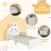 ZONEKIZ Toddler Bed Kids Bedroom Furniture Rabbit Design White