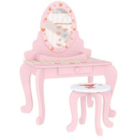 AIYAPLAY Kids Dressing Table Set, 2 PCS Children Vanity Table with Stool