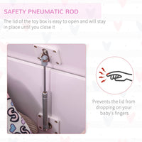 HOMCOM 40x60cm Kids Storage Box Toy Organiser for Child 3 Yrs+ Bedroom Pink